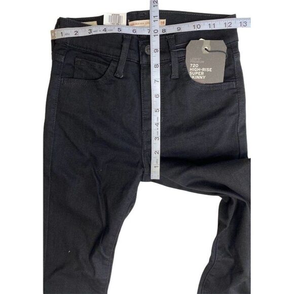Levi's Premium 720 Super Skinny Jeans‎ Women's 24 XS Black High-Rise NEW - Picture 5 of 15